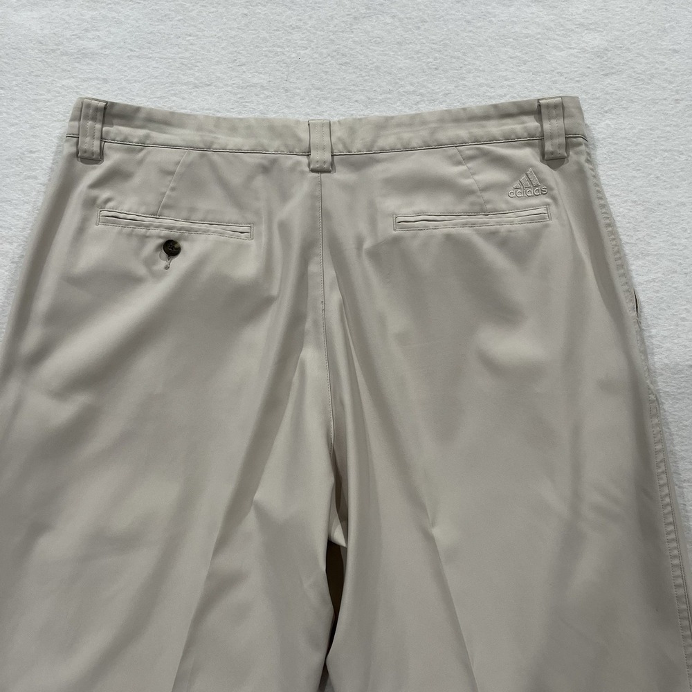 Adidas Golf Pants Mens 36x30 Beige Tan Climalite Flat Front Preppy Country Club - Picture 4 of 9